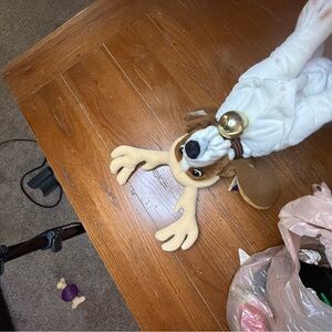 Vintage Large Stuffed Hush Puppies Basset Hound Reindeer-NWT